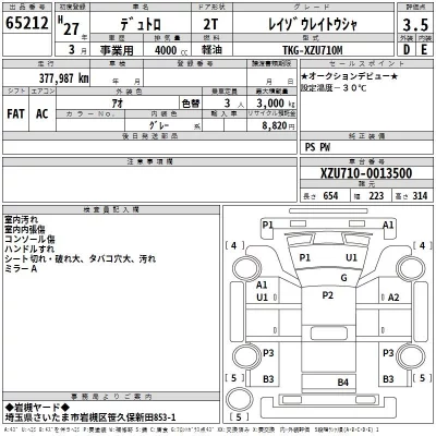 Hino DUTRO  с аукциона в Японии