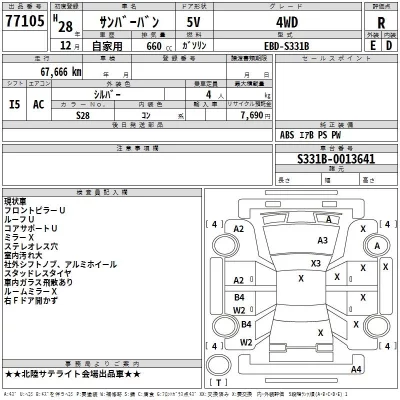 Subaru SAMBAR  с аукциона в Японии