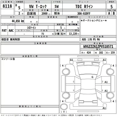 Volkswagen T-ROC  с аукциона в Японии