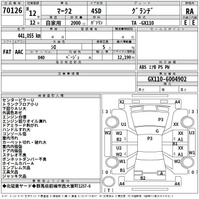 Toyota MARK II  с аукциона в Японии