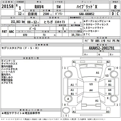 Toyota RAV4  с аукциона в Японии