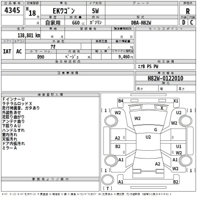 Mitsubishi EK WAGON  с аукциона в Японии