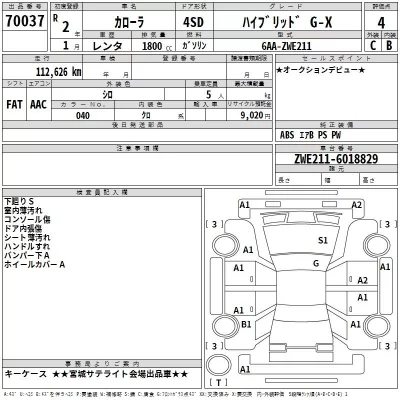 Toyota COROLLA  с аукциона в Японии