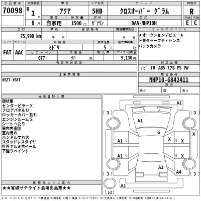 Toyota AQUA  с аукциона в Японии