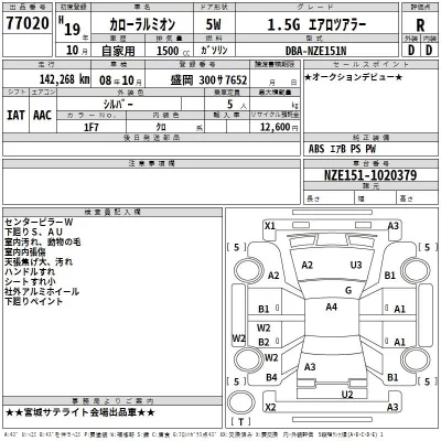 Toyota COROLLA RUMION  с аукциона в Японии