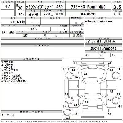 Toyota CROWN  с аукциона в Японии