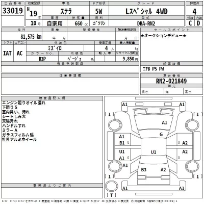 Subaru STELLA  с аукциона в Японии