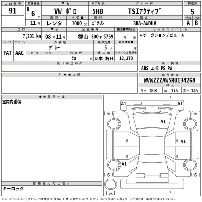 Volkswagen POLO  с аукциона в Японии