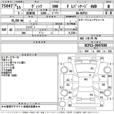 Toyota VITZ  с аукциона в Японии