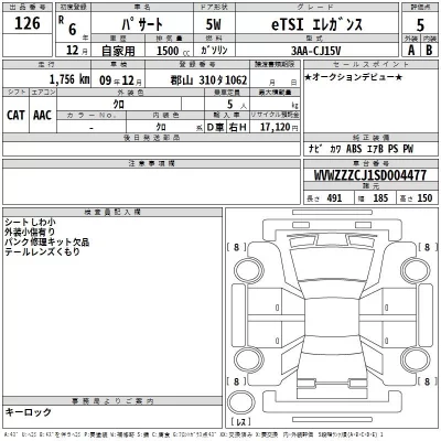 Volkswagen PASSAT  с аукциона в Японии