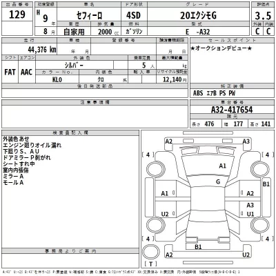Nissan CEFIRO  с аукциона в Японии