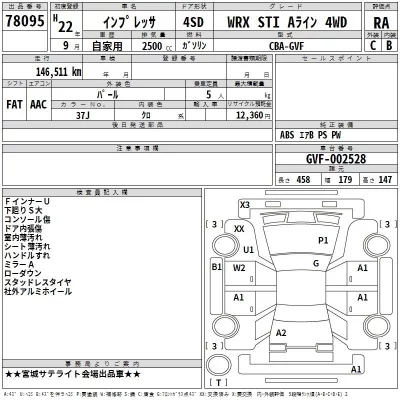 Subaru IMPREZA  с аукциона в Японии