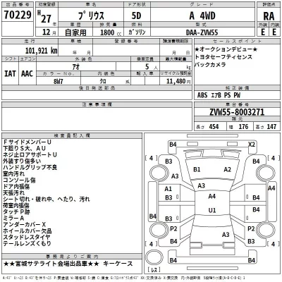 Toyota Prius  с аукциона в Японии