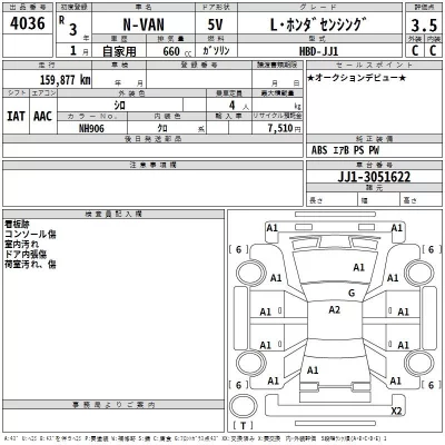 Honda N VAN  с аукциона в Японии