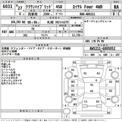 Toyota CROWN  с аукциона в Японии