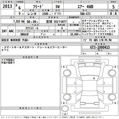Honda FREED  с аукциона в Японии