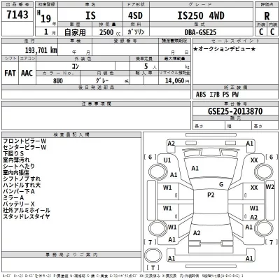 Lexus IS  с аукциона в Японии