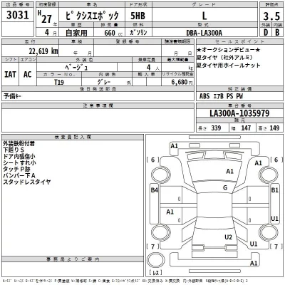 Toyota PIXIS EPOCH  с аукциона в Японии