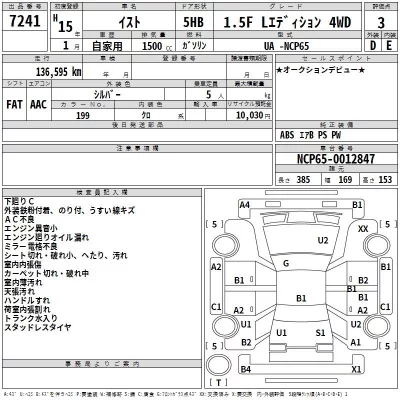 Toyota IST  с аукциона в Японии
