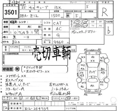 Nissan CUBE  с аукциона в Японии
