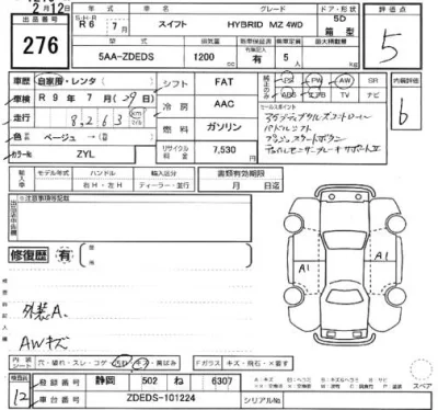 Suzuki SWIFT  с аукциона в Японии
