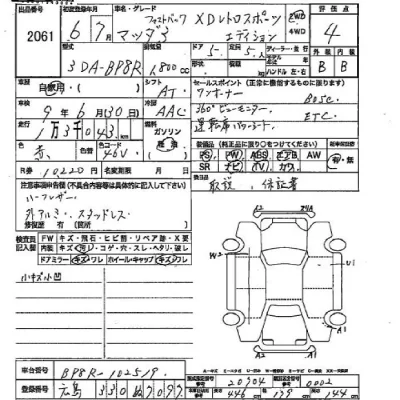 Mazda MAZDA3  с аукциона в Японии