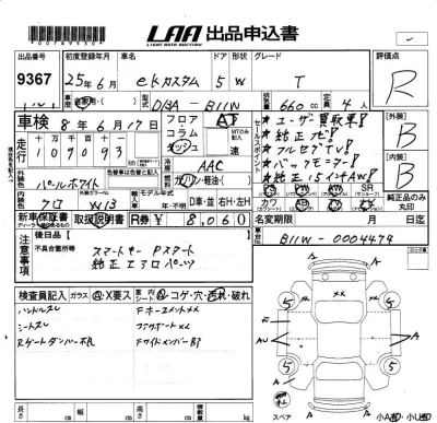 Mitsubishi EK CUSTOM  с аукциона в Японии