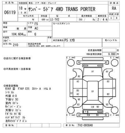 Subaru SAMBAR  с аукциона в Японии
