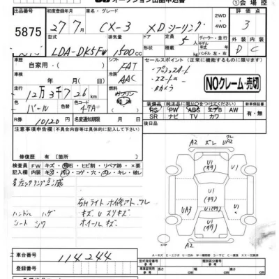 Mazda CX-3  с аукциона в Японии