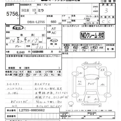 Daihatsu MIRA  с аукциона в Японии