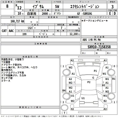 Toyota IPSUM  с аукциона в Японии