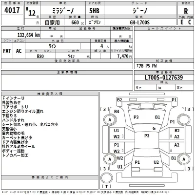 Daihatsu MIRA  с аукциона в Японии