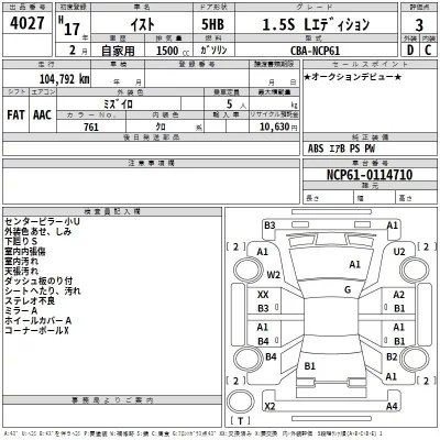 Toyota IST  с аукциона в Японии