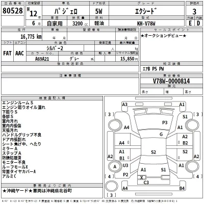 Mitsubishi PAJERO  с аукциона в Японии