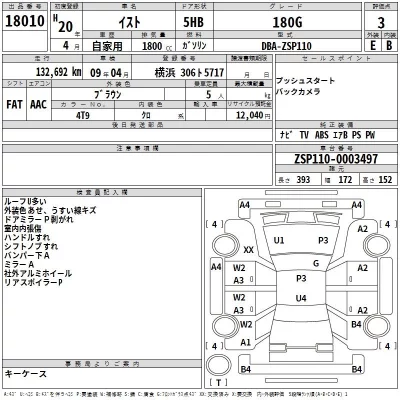 Toyota IST  с аукциона в Японии