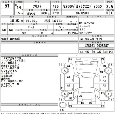 Toyota ARISTO  с аукциона в Японии