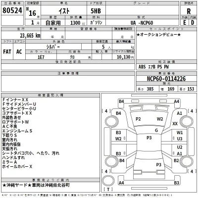 Toyota IST  с аукциона в Японии