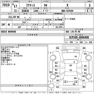 Toyota RACTIS  с аукциона в Японии