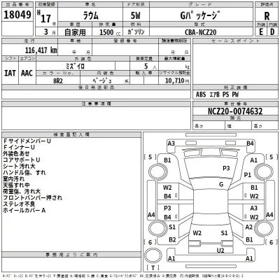 Toyota RAUM  с аукциона в Японии
