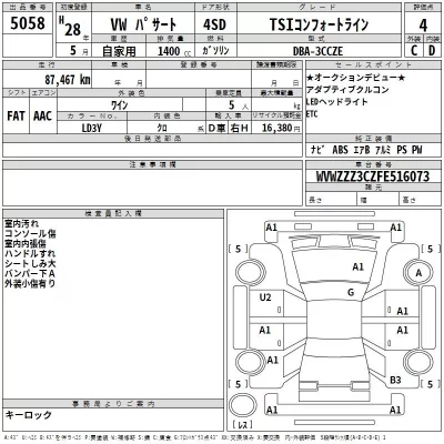 Volkswagen PASSAT  с аукциона в Японии