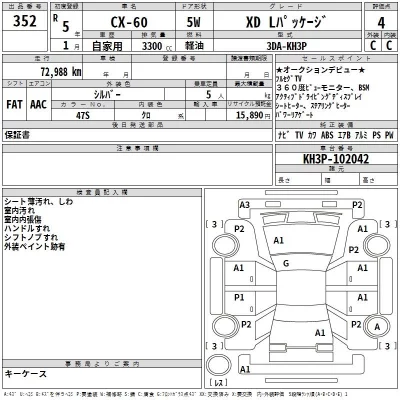 Mazda CX-60  с аукциона в Японии
