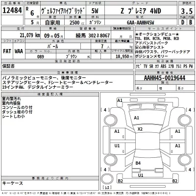 Toyota VELLFIRE  с аукциона в Японии