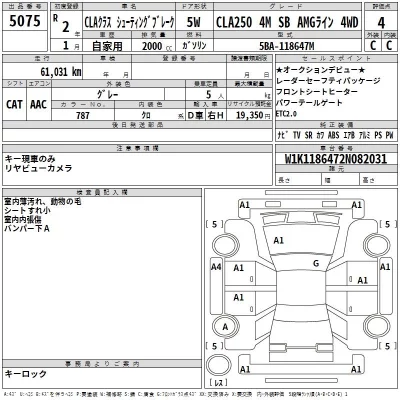 Mercedes-Benz CLA CLASS  с аукциона в Японии
