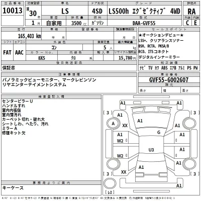 Lexus LS  с аукциона в Японии