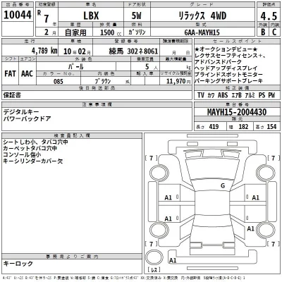 Lexus LBX  с аукциона в Японии