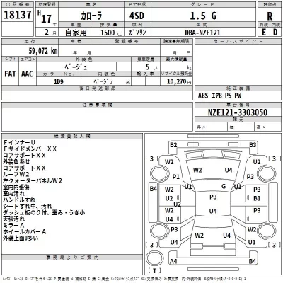Toyota COROLLA  с аукциона в Японии
