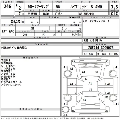 Toyota COROLLA TOURING  с аукциона в Японии