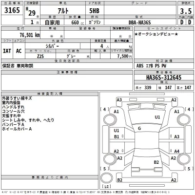 Suzuki ALTO  с аукциона в Японии