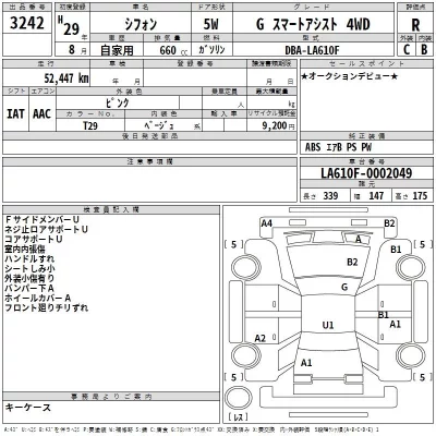 Subaru CHIFFON  с аукциона в Японии