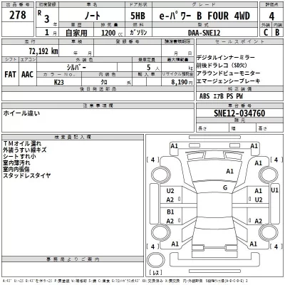 Nissan NOTE  с аукциона в Японии